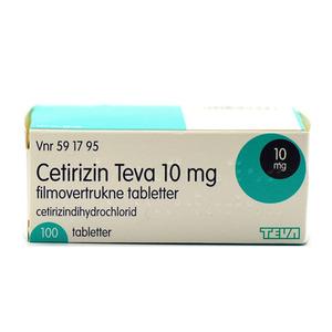 Cetirizin 10 mg – 100 tabletter 62 kr.