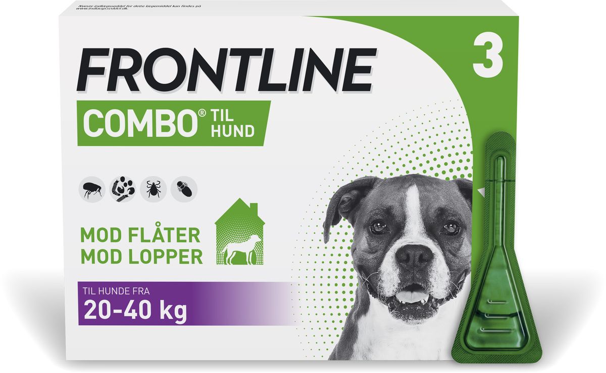 Frontline Combo Vet hund 2040 kg 3 pipetter Med24.dk