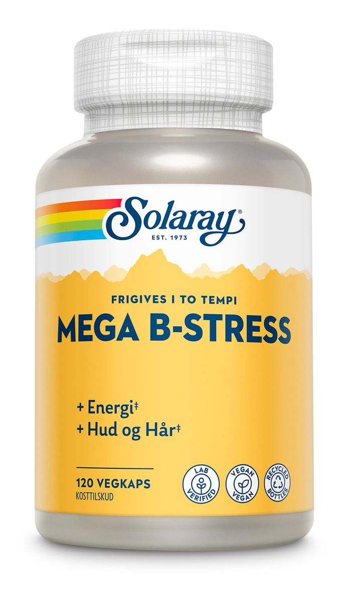 Køb Solaray Mega B-Stress - 120 Kaps. Billigt Hos Med24.dk