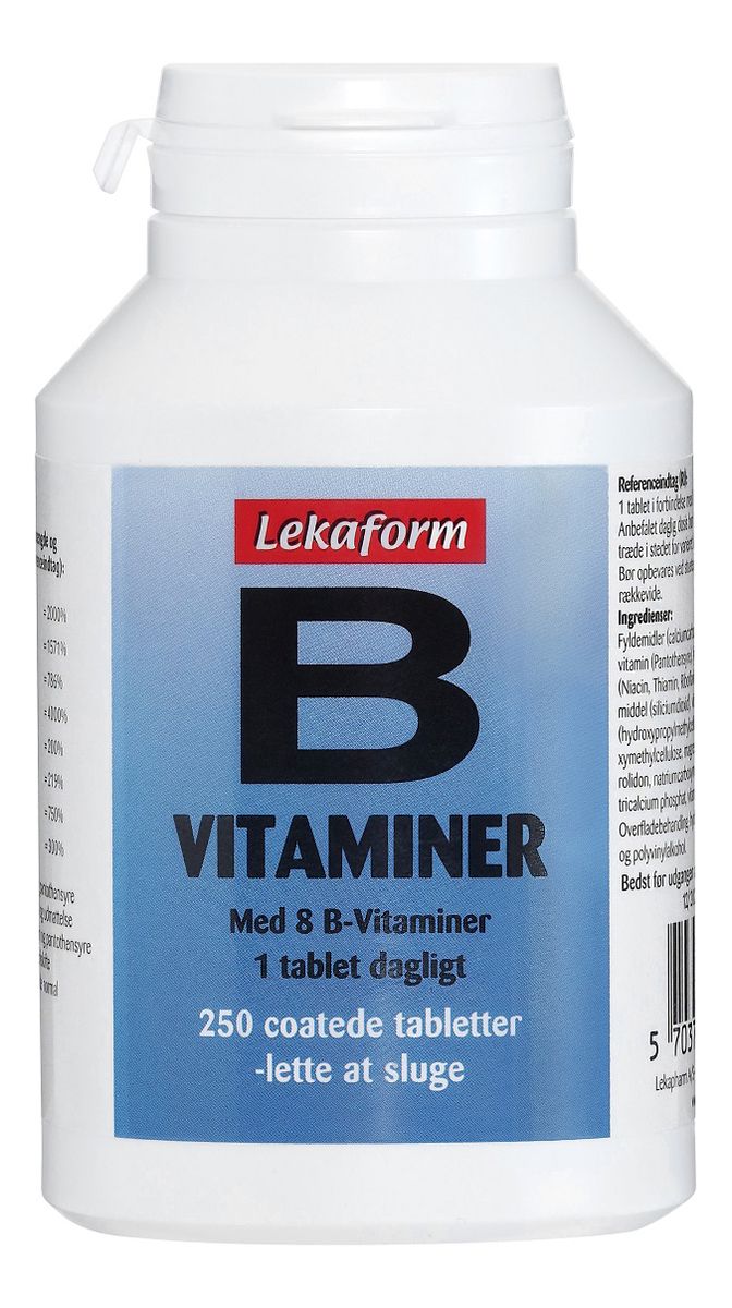 Køb Lekaform B-Vitaminer - 250 Tabl. Billigt Hos Med24.dk